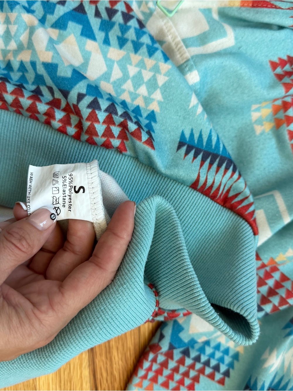 Turquoise Aztec Pattern women’s Sweater - Picture 2 of 2